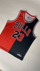 Jersey MJ Chicago Bulls #23 SPLIT BLACK RED HITAM MERAH - Swingman Bola Basket NBA Baju Kaos T-Shirt Tshirt Atasan Costum Kostum Custom