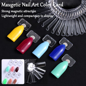 Nail Polish Color Chart Display Board Color Swatch Nail Gel Palette Sample Card Book Embedded Magnetic Color Card for Nail Tips