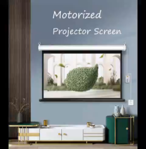 60-100 inch Electric Projector Screen White and grey fiberglass 16:9 hand-pulled height-adjustable self-locking projection screen home and office hand-pulled telescopic wall-mounted screen