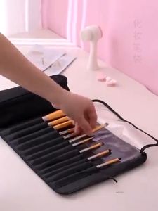 Tas Rias Kuas Kosmetik Portabel Mengatur Kotak Penyimpanan Kotak Tas Rias Profesional