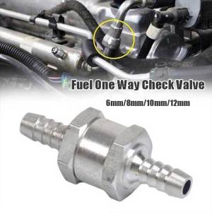 Universal 6/8/10/12mm Fuel One Way Check Valve Aluminium Non Return Valve Petrol Diesel
