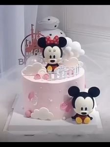 Hiasan Kek Kartun Mickey & Minnie Topper Kek / Mickey & Minnie Cake Topper Cake Decoration / 米奇米妮蛋糕装饰 米老鼠