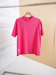 Heavyweight Pure Cotton Short Sleeve T-Shirt Mens Loose Large Size round Neck American Retro Washed Half Sleeve Body Tee