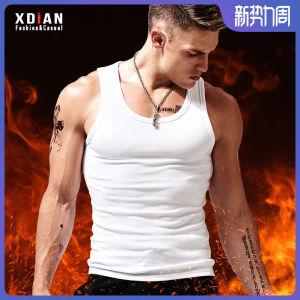 Thickened Warm Pure Cotton Slim Fit Mens Vest Autumn Winter Fashion City Style round Neck Knitted Backless Tank Top Inner Wear