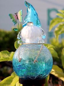 Solar Powered Acrylic Fairy Garden Decorative Ornaments Outdoor Waterproof Courtyard Lamp Outdoor Landscape Lighting Decoration