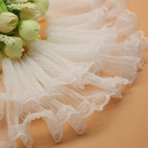 Double Layer Lace Tulle with Wood Grain Edge DIY Sleeve Mirror Wide Hem Material Home Sewing Accessories in Guangdong China