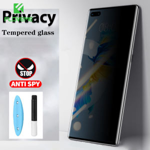 FLOVEME 1PC UV Screen Protector For Samsung Galaxy S23 S22 S21 Ultra Privacy Anti Spy Tempered Glass Screen Film Full Screen Glue For Galaxy S23 S22 S21 Ultra Full Cover UV Glass
