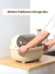 WD Rak Piring Plastik Rak Pengering Mangkok Rak Dapur - Rak Pengering Alat Makan Dengan Tutup