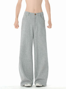YOULIN | Loose Fit Gray Low Rise Straight Leg Pants