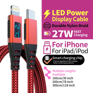 iPhone Charger Cable 6FT [MFi Certified] USB C to Lightning Nylon Braided Fast Charging For iPhone 14/13/12/11/SE/X/iPad - Red
