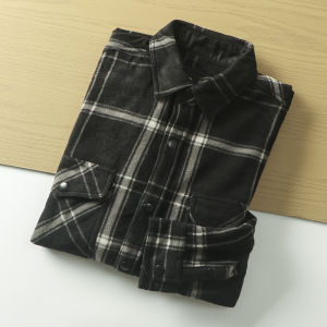 Mens Comfortable Fleece Lined Casual Shirt Versatile Autumn Winter Windproof Warm Breathable Fashionable Standard Fit Long Sleeve Plaid