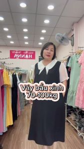 [HANNA 70-105kg ] Đầm bầu suông dài bigsize 105kg thoáng mát gọn dáng có túi bên sườn fom to dài qua gối có dây nơ cột
