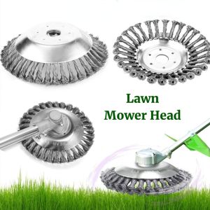 Steel Wire Wheel Garden Weed Brush Lawn Mower Grass Eater Trimmer Brush Cutter Tools Parts Replacement Lawn Mower Head Accessories