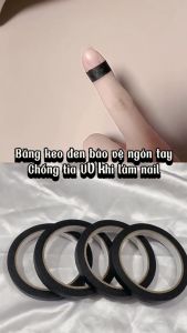 Băng keo đen bảo vệ ngón tay chống tia UV  - Băng keo đen dán ngón tay hơ đèn- Dụng cụ chống tia uv tay làm nail