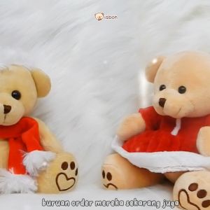 Boneka natal Teddy Bear christmas Istana Boneka Joint Bear Brownis With Pita