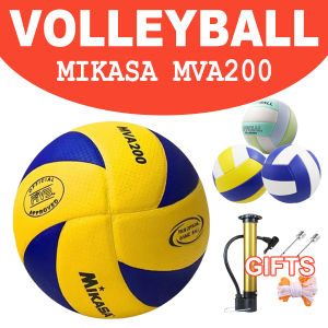 Original MIKASA MVA200 Volleyball Game Ball Competition Training Size 5 Ball Soft PU leather Beach Ball Giveaway: PIN +NET+PUMP