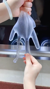 100pcs Disposable Gloves - Food-Grade Protective Transparent Thick TPE Film Gloves