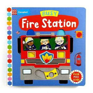 Campbell Busy Fire Station Push Pull Slide Board Book