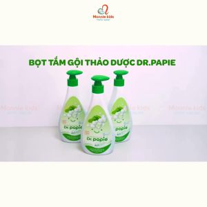 Bọt tắm thảo dược Dr.Papie 300ml cho bé 6M+ bọt tắm dưỡng ẩm phục hồi da trẻ em - Monnie Kids