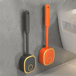 Household Toilet Brush Silicone Wall Mounted Bathroom Cleaning Tool Toilet Cleaning Brush No Dead Angles Bathroom Essential