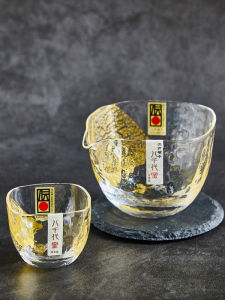 Handmade Gold Foil Leaf Glass Cup Japanese Style Cold Beer Cup Fair Price Cup Tea Cup Oriental Souvenir