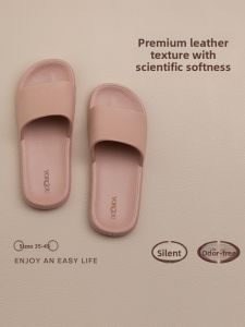 MONLEYTA | Italian Bathroom Slippers Bathing Anti-slip Special Ladies Home Leather Texture EVA Quick Dry Deodorant Silent Men Sandals