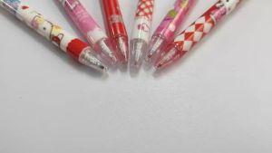 Sanrio | 0.5mm Gel Pen Hello Kitty Acrylic Press Pen Cute Cartoon Kawaii Stationery School Office Supplies Black Ink Pens for Kids Girls