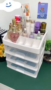 HEINOกว้าง27.6cmเพิ่มใหญ่ชั้นวางเครื่องสำอาง3ชั้น อุปกรณ์แต่งหน้า กล่องเก็บเอนกประสงค์แบบมีลิ้นชัก ไร้กลิ่นเเละเป็นมิตรกับสิ่งเเวดล้อม