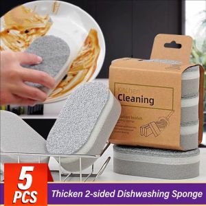 5Pcs New Double-sided Sponge Rub Thickened 3-layer Household Kitchen Washing Pot Washing Dishes Cleaning Cloth Kitchen Cleaning Tools