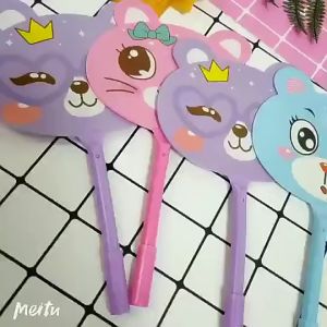 Cute Pen Cat Fan Ballpoint Pen Stationery Set Student Child Cartoon Goodies Doorgift Writing Drawing Gel Pen (1 PC)