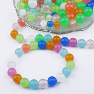 Mix Color Glow In The Dark Acrylic Beads Round Spacer Loose Beads For Woman Men Luminous Locket Necklace Bracelet DIY Jewelry Making Accessories