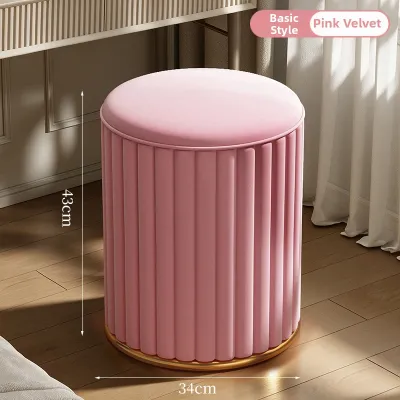 Luxury Storage Vanity Stool Round