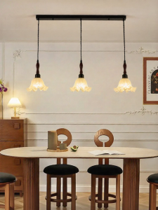 DGY | French Retro American Country Triple Light Chandelier Bellflower