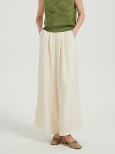 Petit Bari | Casual High Waist Loose Drape Design Palazzo Pants