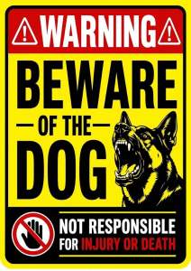 BEWARE OF DOG PORTRAIT SIGNAGE PVC TYPE WATERPROOF AND NON-FADING 11x7.5inch
