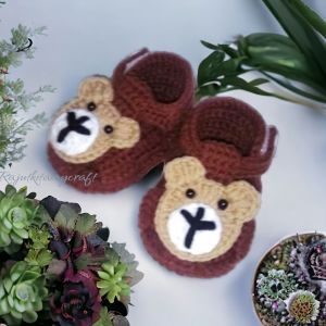 Sandal bayi rajut beruang
