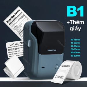 Máy In Nhãn Nhiệt Cầm Tay Niimbot B1 Kết Nối Bluetooth In Mã Vạch & Mã QR Cuộn Giấy Màu Trắng Nhãn Trắng