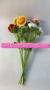 Rose Series Stalk Crochet Knitting Flower Gift for Mother Teacher Valentine Anniversary Birthday Christmas Graduation Gift