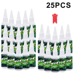 502 Super Glue Instant Fast-Drying Epoxy Acrylate Adhesive for Leather Rubber Wood Metal Strong Bonding Liquid Glue Tool (Comes with Dispenser Glue Remover)