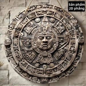 CIFbuy | Nghệ Thuật Treo Tường Lịch Aztec Maya La Mã 20x20 Inch Trang Trí Biểu Tượng Cổ Xưa Cho Nhà Quán Bar Quán Cà Phê Món Quà Lý Tưởng Cho Ngày Lễ