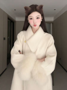 Womens Plus Size Fancy Lapel Elegant Woolen Outwear Fall and Winter