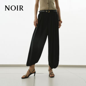 MO&Co. | Noir Series Silk Lantern Pants