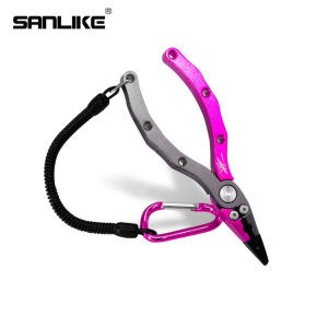 SANLIKE Aluminum Fishing Pliers Multifunctional Hook Removal Fishing Line Scissors With Safety Lock And Storage Bag Fishing Tool