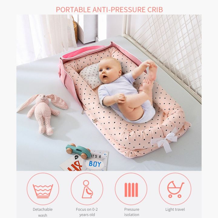 Baby Bed New Born Baby Nest with Pillow Cotton Removable and Washable Baby  Beddings Foldable Travel bed Portable Baby Bed Lazada PH