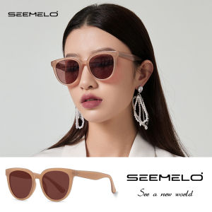 SEEMELO Womens Polarized Sunglasses Ladys Round Frame Sunglasses Fashion Driving Sunglasses UV400 Clear Vision Sunglasses Cycling Riding Running Shopping Glasses for Women