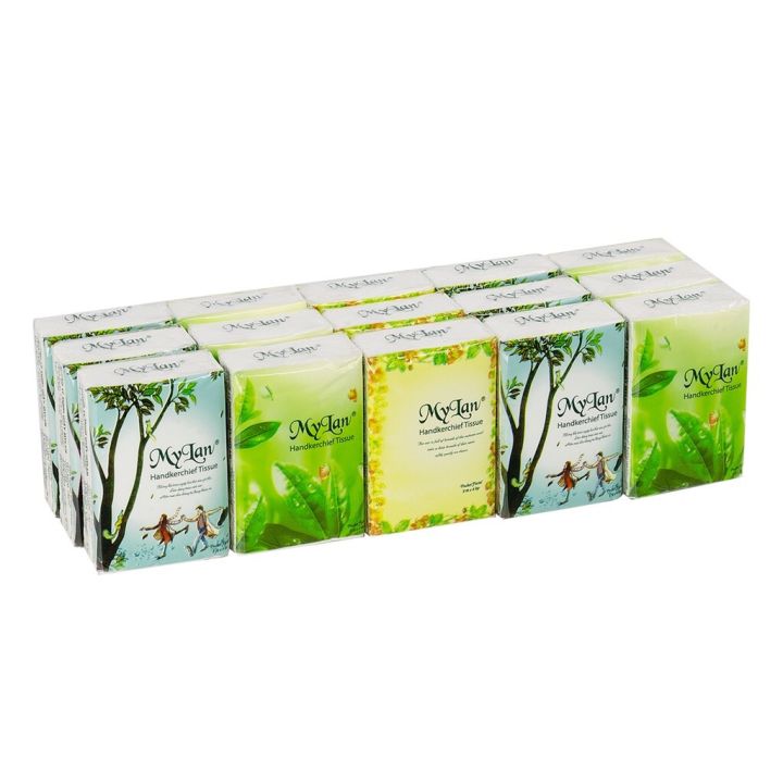 Lốc 15 gói khăn giấy bỏ túi My lan hàng chính hãng, mịn dai, tự nhiên ...