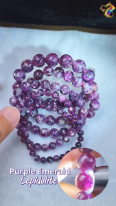 Super Premium Grade Purple Emerald Lepidolite Bracelet
