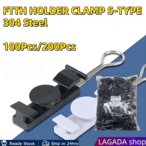 304steel 100pcs S-Type Clamp FTTH Tools Fiber Clamp S Type Fiber fixing Parts Clamp for Drop Cable