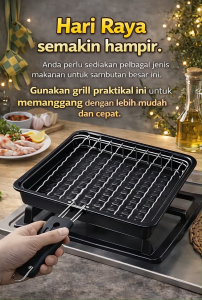 BBQ PEMANGANG IKAN STYLE JEPUN | PORTABLE BBQ GRILL PAN WITH TRAY | BBQ GRILL