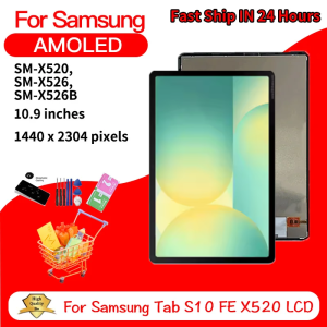 10.9“New For Samsung Tab S10 FE X520 X526B LCD Display Touch Screen Digitizer SM-X520 SM-X526B Display Replacement